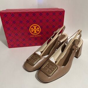 Tory Burch Slingback Shoes, BRAND NEW IN BOX, Size 11, Almond Flower color
